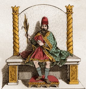Portrait of Boniface III of Tuscany - Engraving of 1861