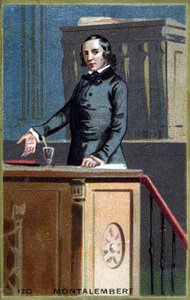 Portrait of Charles Forbes, Count of Montalembert (1810 - 1870), French journalist and politician. Chromolithography of the late 19th century