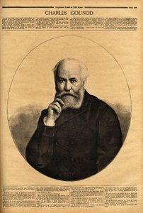 Portrait of Charles Gounod (1818-1893), a French composer, reputed for his operas (Faust in 1859, Romeo and Juliette in 1867), he also composed symphonies and numerous melodies for the poems of Alfred de Musset (1810-1857) and Victor Hugo (1802-1885). Engr by Unknown artist