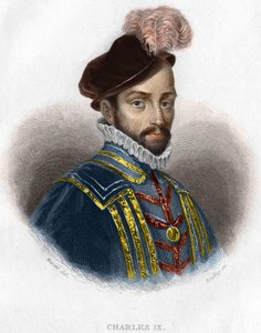 Portrait of Charles IX (1550-1574), King of France. Engraving 19th Century