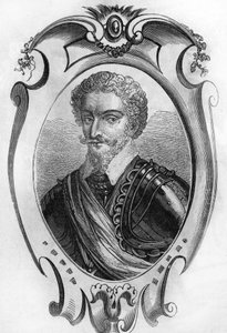 Portrait of Charles de Gontaut, Baron, then Duke of Biron (1562-1602), Marshal of France (engraving of 1866)