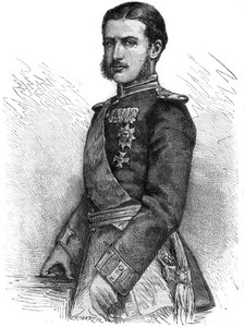 Portrait of Charles de Hohenzollern (1839-1914), regaining prince of Romania, then king Charles I (Carol I) - Engraving In The Illustrous Journal by Unknown artist