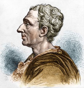 Portrait of Charles de Secondat (1689 - 1755), Baron De La Brède and Montesquieu. Engraving of the 19th century