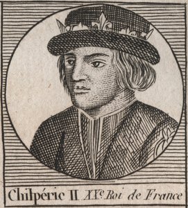 Portrait of Chilperic II (c. 670 - 721), King of Neustria - CHILPERIC II king of the Franks - engraving from Instruction sur l