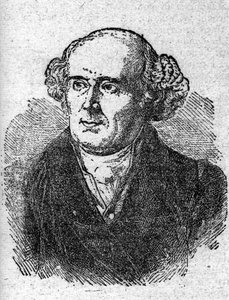 Portrait of Christian Hahnemann (1755 - 1843), founder physician of homeopathy. Engraving of the 19th century by Unknown artist