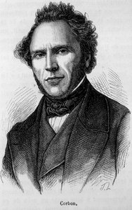 Portrait of Claude Anthime Corbon (1808-1891). Engraving of the end of the 19th century in Histoire de France by H. Martin