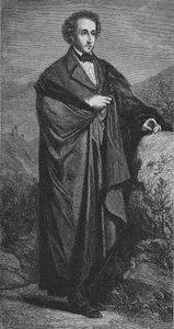 Portrait of Felix Mendelssohn-Bartholdy (1809 - 1847) German composer by Hamman.