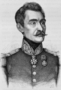 Portrait of General Bréa. Engraving from the end of the 19th century in 