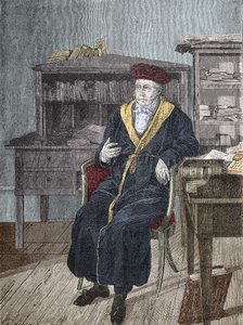 Portrait of Georg Wilhelm Friedrich Hegel in his office, German philosopher