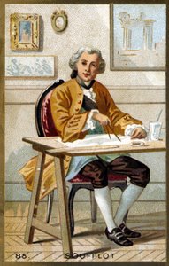 Portrait of Germain Soufflot (1713 - 1780), French architect. Chromolithography of the late 19th century