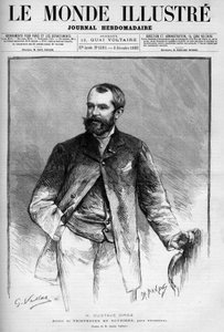 Portrait of Gustave Droz (1832-1895), French Painter and Novelist. Engraving in Le Monde Illustre