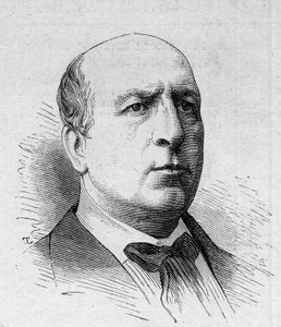 Portrait of Henri Maubant, French comedian, member of the Comedie Francaise. Engraving in Le Monde Illustré n°1168 of 16 August 1879
