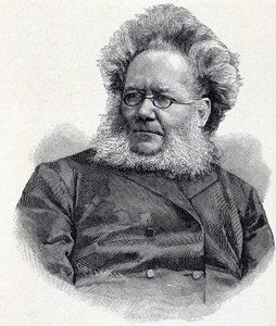 Portrait of Henrik (Henri) Johan Ibsen (1828-1906), Norwegian poet and playwright, engraving 19th century