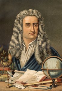 Portrait of Isaac Newton (1642-1727), English mathematician, physicist and astronomer - from “La Ciencia y sus Hombres” by Louis Figuier. Barcelona 1881
