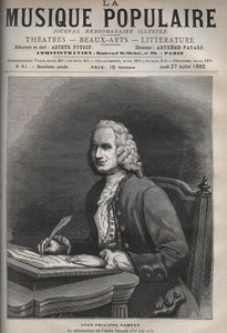 Portrait of Jean Philippe Rameau (1683-1764), French composer - engraving in “La musique populaire” illustrated weekly newspaper - 1882 by Unknown artist