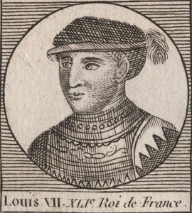 Portrait of Louis VII called the Younger (1120-1180), King of the Franks from 1137 to 1180 - engraving from “Instruction sur l