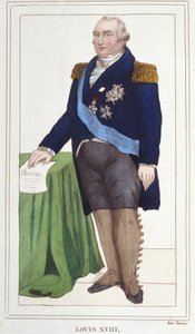 Portrait of Louis XVIII (1755 - 1824), King of France (engraving of 1830)