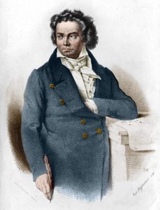 Portrait of Ludwig van Beethoven (1770 - 1827) (engraving of the 19th century)