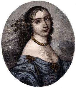 Portrait of Marguerite Hessein, Madame de la Sabliere (1636-1693) French Salonniere. Engraving of the 19th century.