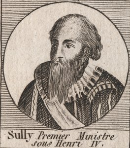 Portrait of Maximilian of Bethune, Duke of Sully, Minister of Henry IV - engraving from 