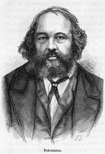 Portrait of Mikhail Aleksandrovich Bakunin (1814 - 1876), Russian Anarchist Revolutionary. Engraving 19th century