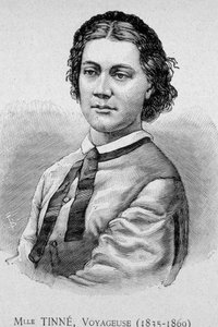 Portrait of Miss Tinné, Traveller (1835-1869) - engraving, 19th century
