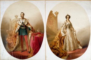 Portrait of Nicholas I (1796-1855), Emperor of Russia and his wife Alexandra Feodorovna