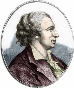 Portrait of Pierre Augustin Caron de Beaumarchais (1732-1799), French writer and playwright. (engraving of 1866)