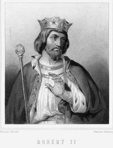Portrait of Robert II the Pious (v. 972-1031), King of France - in Histoire des Français by Lavallée, engraving, sd