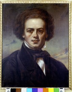 Portrait of Robert Schumann (1810-1856), German composer. Anonymous painting around 1840. Museo Teatrale alla Scala.