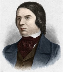 Portrait of Robert Schumann (1810-1856), German composer. Based on a drawing by Mengel.