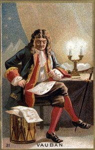 Portrait of Vauban (1633 - 1707). (Sébastien Le Prestre de Vauban) Marshal of France and military engineer. Chromolithography of the 19th century