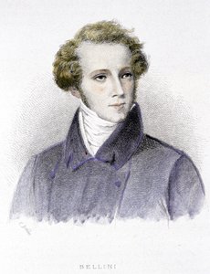 Portrait of Vincenzo Bellini, Italian composer (1801-1835) - engraving by Unknown artist