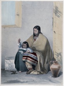 Portrait of a Huron, Indian of Canada, with His Child - in Shyth