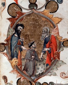 Portrait of Dante Alighieri with Virgil and Charon, in the Divine Comedy
