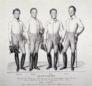 Portrait of Princes of Kinsky Family from Bohemia: Christian, Franz, Carl and Anton by Unknown artist