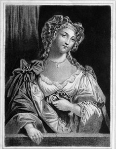 Portrait of the Duchess of Fontanges (1661 - 1681), favorite by Louis XIV. Engraving of the 19th century.