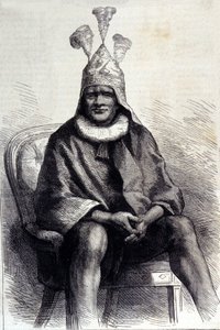 Portrait of the Zulu King Cetshwayo (1826-1884) Engraving of the 19th century by Unknown artist