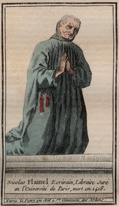 Portrait of the alchemist Nicolas Flamel - Engraving by Unknown artist