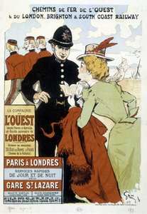 Poster of the Western Railway and Paris-London Railway, by Grun by Unknown artist