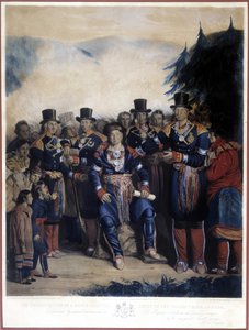 Presentation of the newly elected Chief of the Huron Indians of Canada by Unknown artist