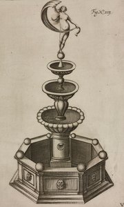 Pyrotechnic Fountain Concealing Fireworks System Inside, Engraving from Grand Art d