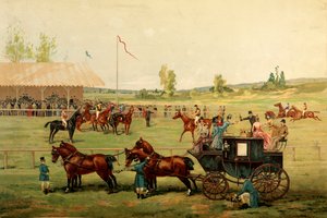 Race fields. Colour chromolithography late 19th century