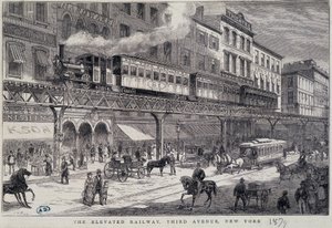 Raised Railway on 3rd Avenue, New York by Unknown artist