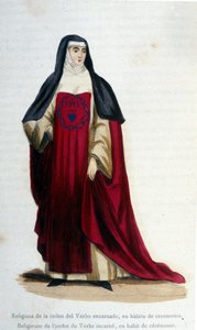 Religious of the Order of the Verb Incarnate in Ceremonial Dress. Engraving from an Album on Religious Orders, Paris by Unknown artist