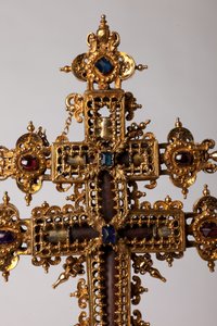 Reliquary Cross. Metalsmithing with Jewels. Origin Abbey (Saint-Amand Tournai, ex-Elnone). 16th Century (detail) by Unknown artist