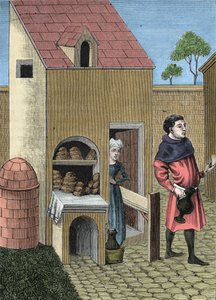 Representation of a baker in the 15th century