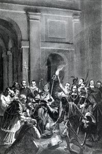 Representation of an exorcism scene by Unknown artist