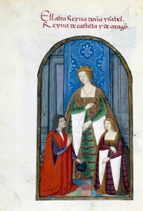 Representation of the Queen of Spain Isabella the Catholic, her daughter Jeanne Iere the Folle and Pedro Marcuello