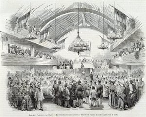 Revolution of 1848: Brotherhood Hall, Rue Martel, the President adjourned the sitting at the entrance of the Commissioner in the room